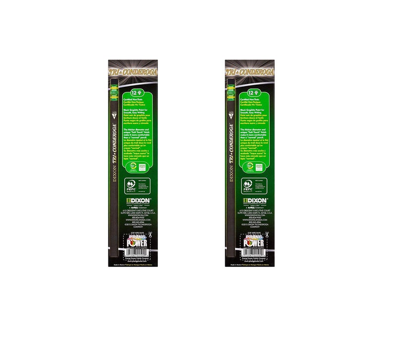 Dixon Tri-Conderoga Triangular #2 Pencils, Wood-Cased, Black, 2 Packs of Pack of 12 (22500) (Bundle) - Image 2